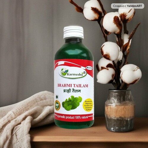 Масло аюрведическое Брами Тайлам для головы 200 мл Кармешу Индия