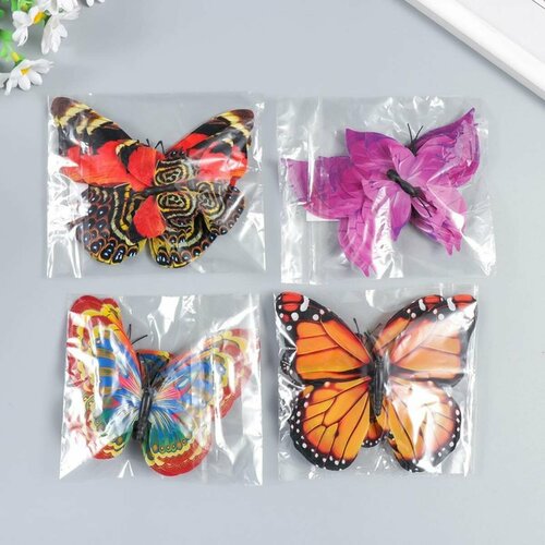 Набор магнитов - Бабочки двойные блеск пластик 6 шт в уп 219₽