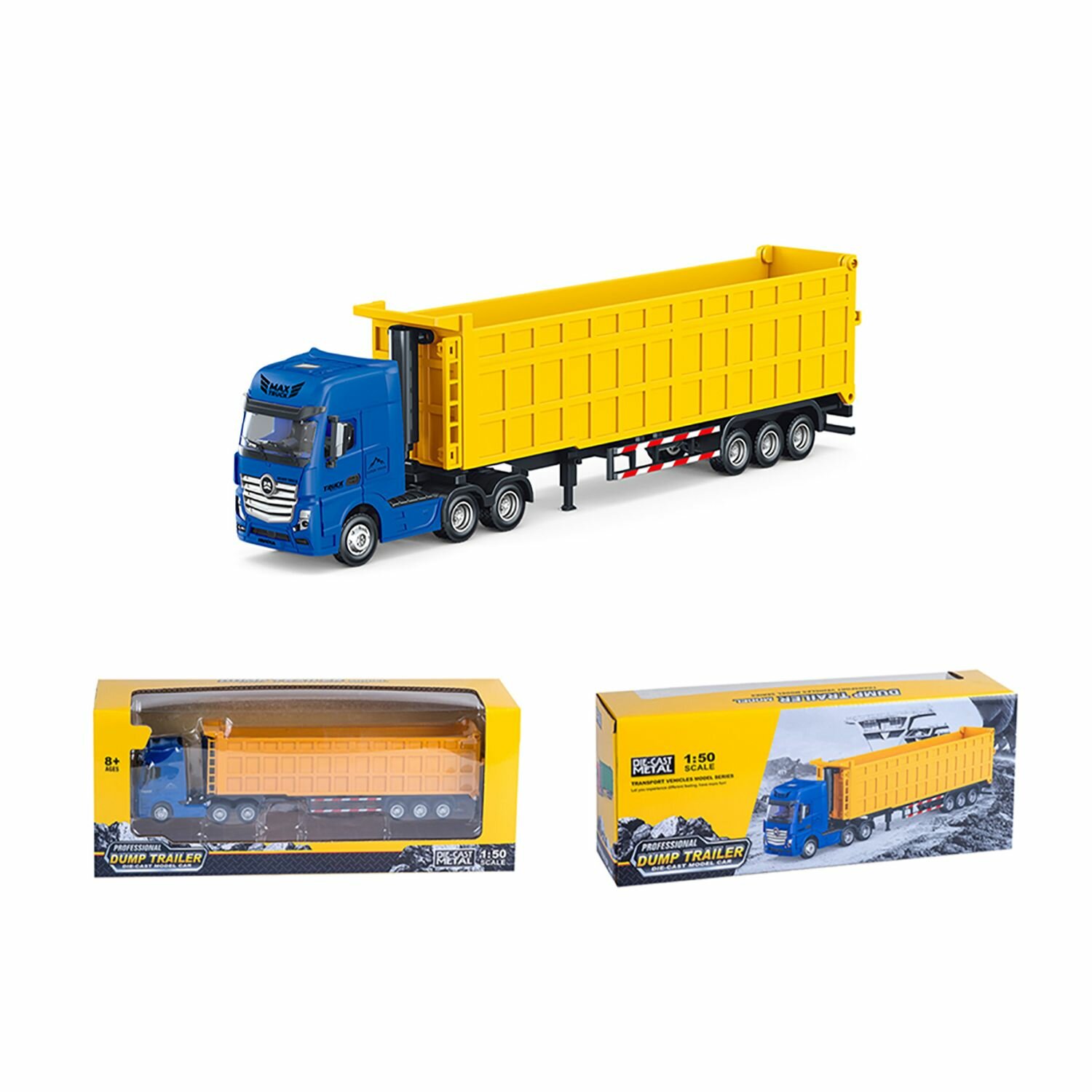 Металлический грузовик самосвал HUI NA TOYS масштаб 1:50 - HN1731-YELLOW