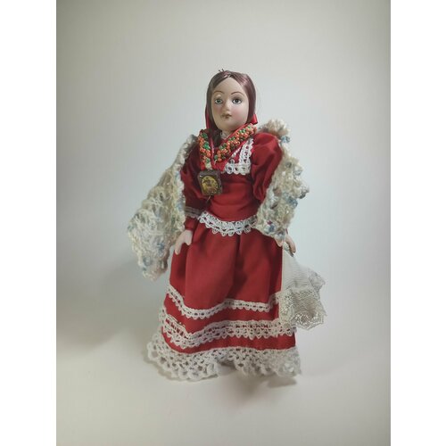Кукла коллекционная Наталья в праздничном костюме Оренбургской казачки (доработан костюм)