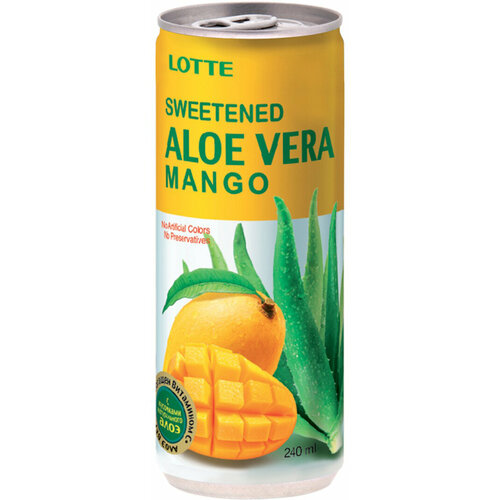 Lotte Aloe Vera напиток безалкогольный негазированный с мякотью алоэ со вкусом Манго, 240 мл