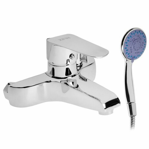 Смеситель для ванны ZEIN Z3854 однорычажный душевой набор лейка 5 режимов хром 4270₽