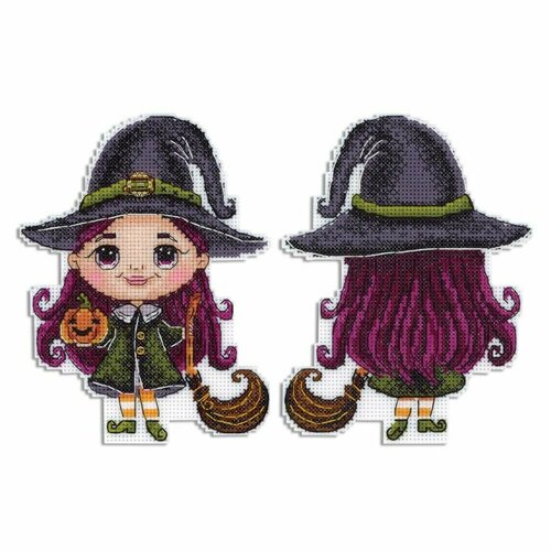 Набор для вышивания на пластиковой канве Жар-Птица Р-959 Очаровательная ведьмочка 16 х 12 см