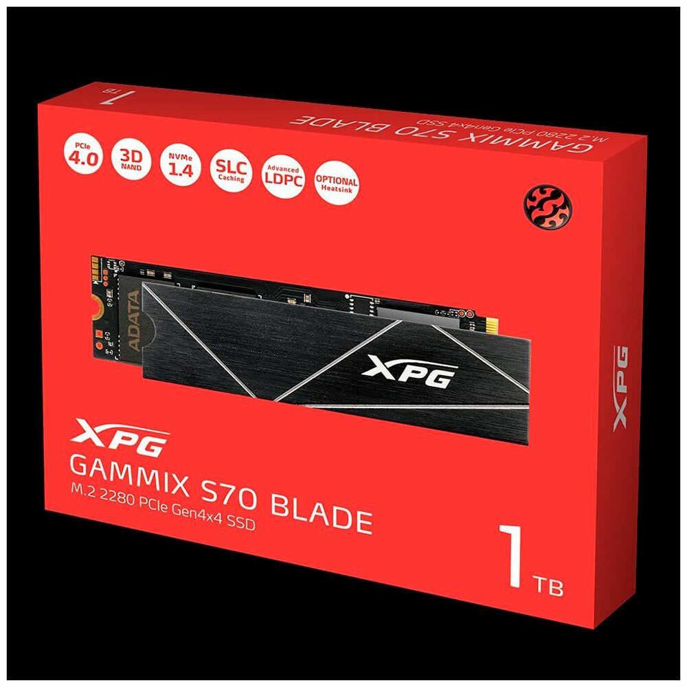 SSD накопитель Adata M.2 GAMMIX S70 BLADE 1000 Гб PCIe 4.0 (AGAMMIXS70B-1T-CS) — фото 1