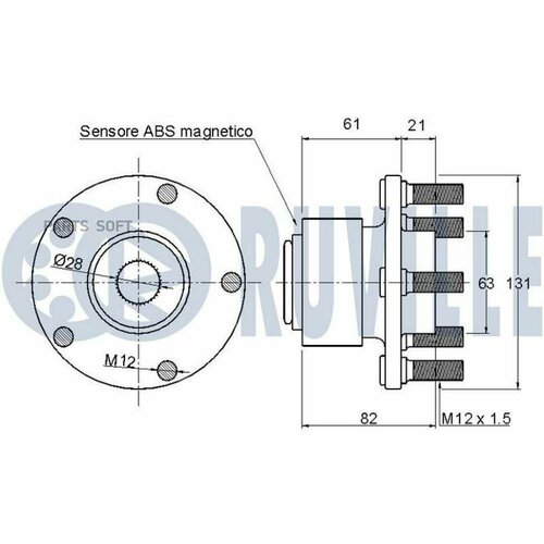 RUVILLE 221142 Подшипник-ступица пер. FORD FOCUS 2004=>, C-MAX