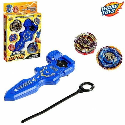 Боевой волчок ULTRASPIN, волчок, устройство для запуска с хватом, цвета микс (комплект из 3 шт)