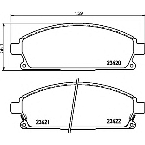 TEXTAR 2342001 (067402 / 067412 / 074712) колодки дисковые передние\ Nissan (Ниссан) patfinder / x-trail 97, Nissan (Ниссан)