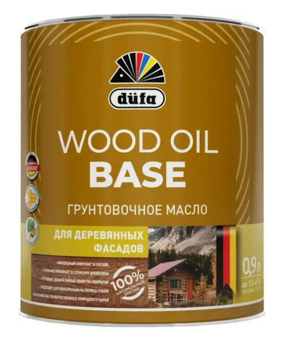Масло Грунтовочное 0.9л Dufa Wood Oil Base Бесцветное, Полуматовое / Дюфа.