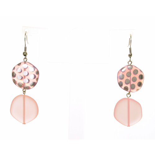 Серьги Bohemia Style хрусталь размер 65 мм розовый 1572₽