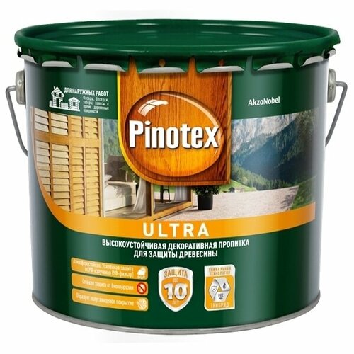 Влагостойкая лазурь Pinotex Ultra 2,7л белая пропитка декоративная для защиты древесины pinotex classic awb орегон 1 л