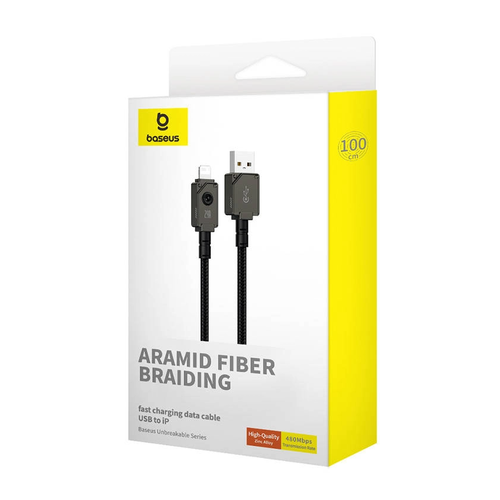 Usb Кабель-зарядка Lightning Baseus Unbreakable 2.4A 1м (P10355802111-00) cluster black