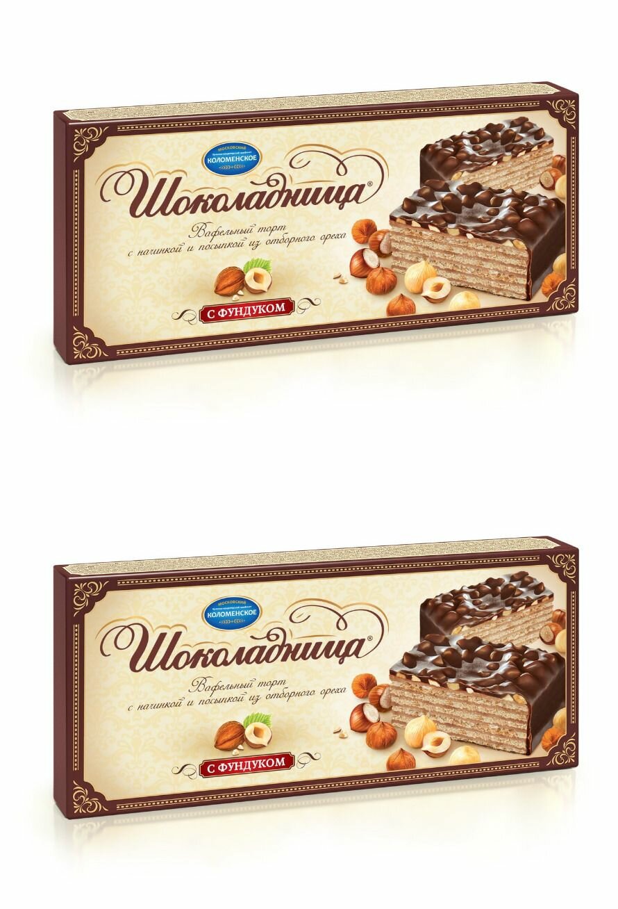 Коломенское Торт вафельный "Шоколадница" с фундуком, 230 г, 2 уп