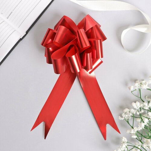 Бант-шар №3 металлик, цвет красный (30шт.) черный, белый, синий, красный