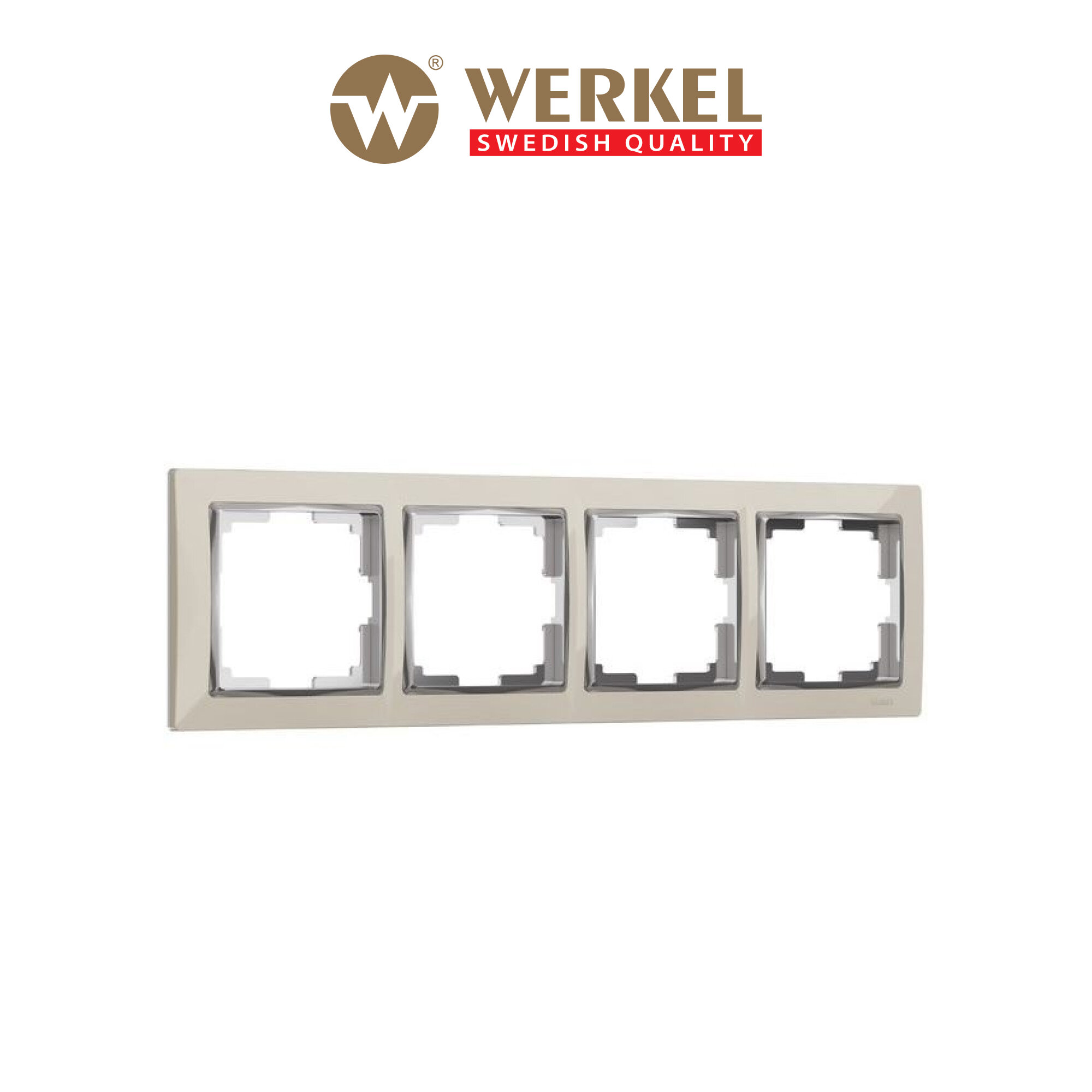 Рамка Werkel Snabb "W0041903" 4 поста. Слоновая кость+хром