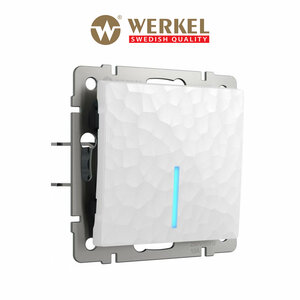 Проходной выключатель/переключатель одноклавишный с подсветкой Werkel Hammer W1212101 белый IP20