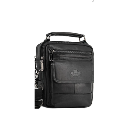 Сумка барсетка Znixs модель Барон Black, фактура гладкая, черный