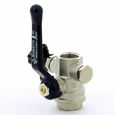 фото Кран шаровой Oregon Bugatti ВВ с заглушкой и дренажным вентилем рычаг 1/2"