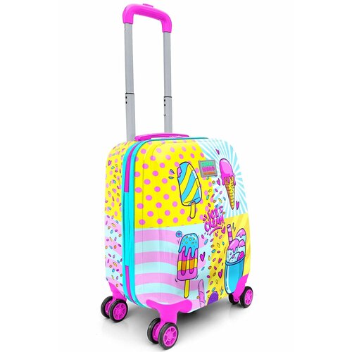 Чемодан CORAL HIGH ручная кладь 33х40х25 см 23 кг голубой бирюзовый розовый желтый 10136₽