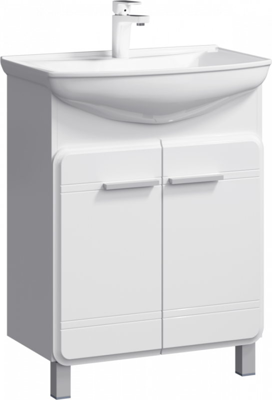 фото Aqwella Напольная тумба 65 Corsica белый Kor.01.06 + умывальник Стиль 650 192529 Aqwella