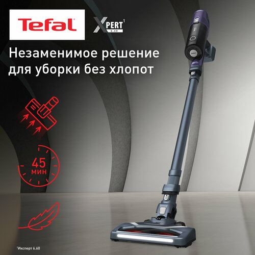 Пылесос Tefal X-PERT 6.60 Allergy TY6838WO RU, серый/фиолетовый