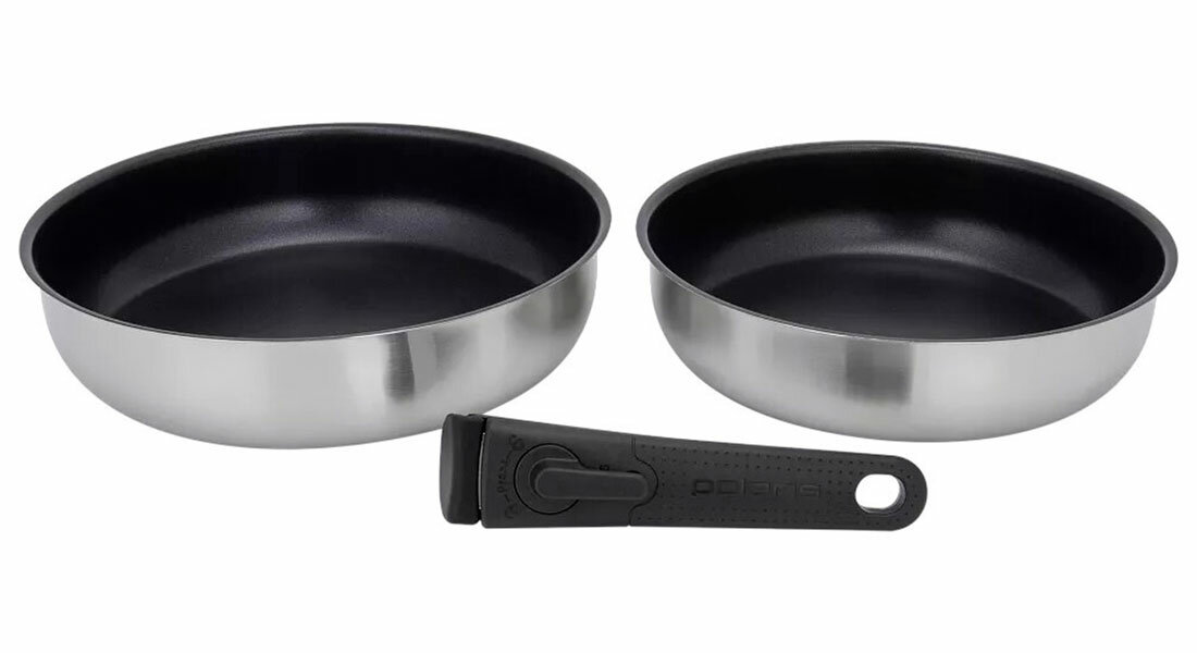 Набор посуды со съемной ручкой Polaris EasyKeep-3DSS 3 предмета серый (023323)