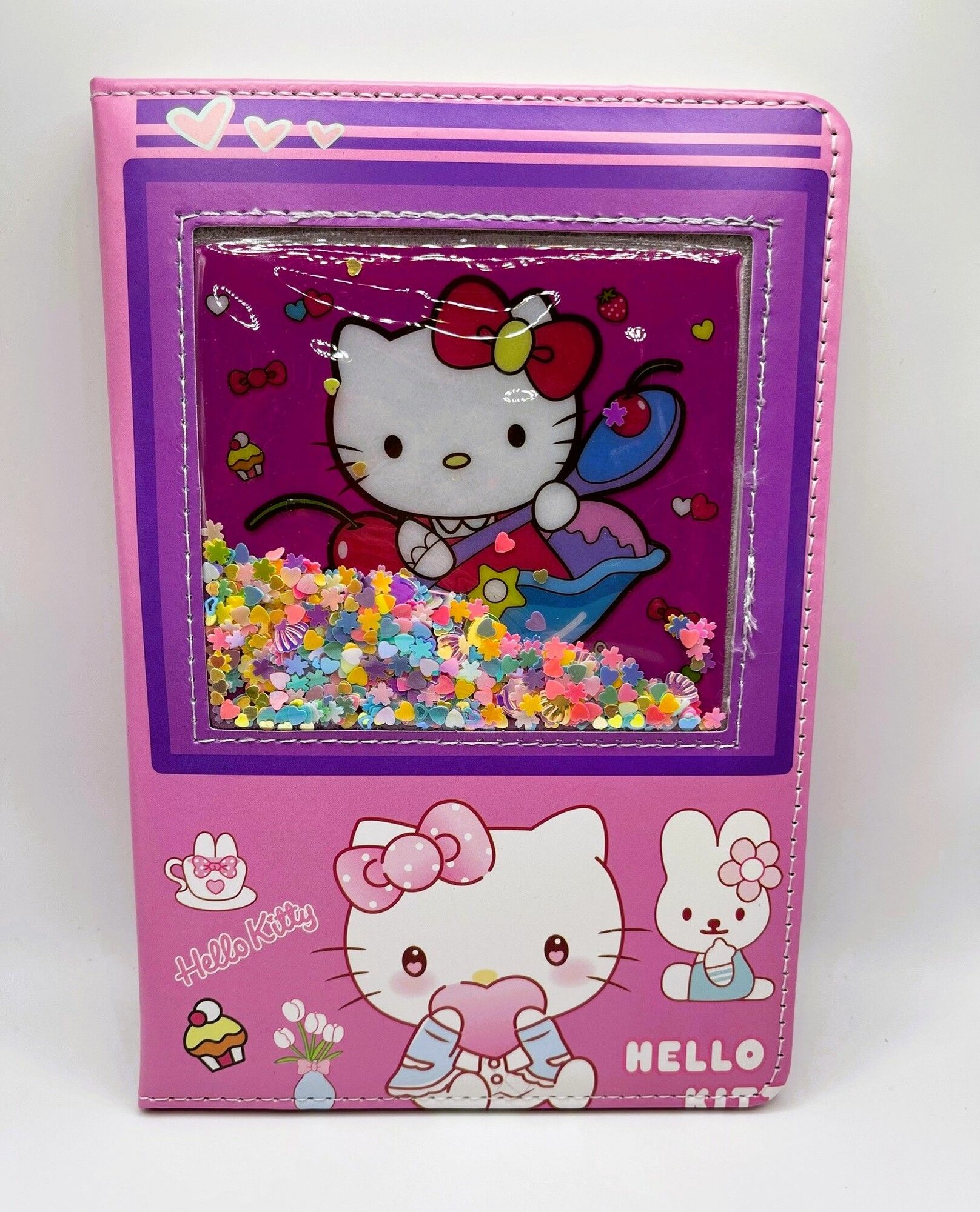 Блокнот с пайетками " Hello Kitty " в линейку (розовый).