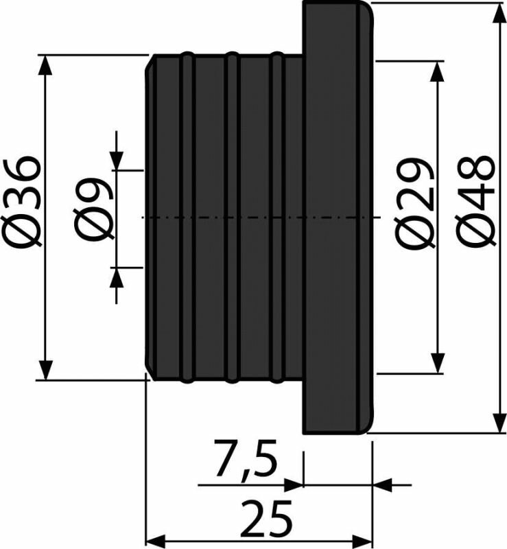 Манжета переходная AlcaPlast 40мм-10мм S0688-ND — фото 1
