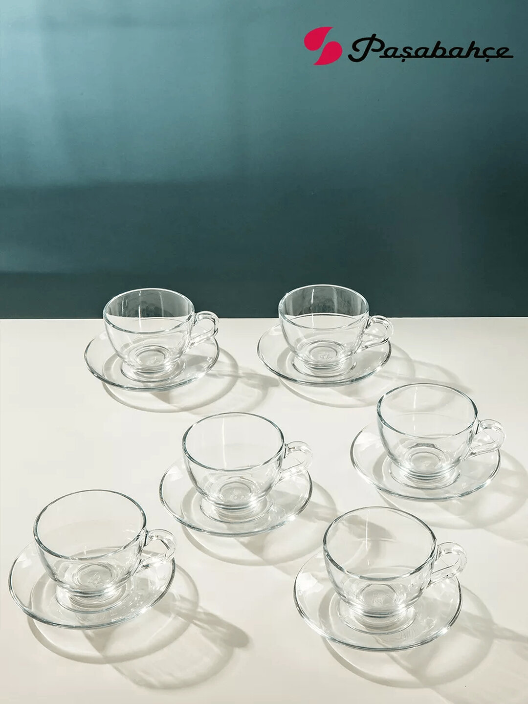 Чашки с блюдцем PASABAHCE бейзик 97948 238мл 6шт 6х4 1018129 — фото 1