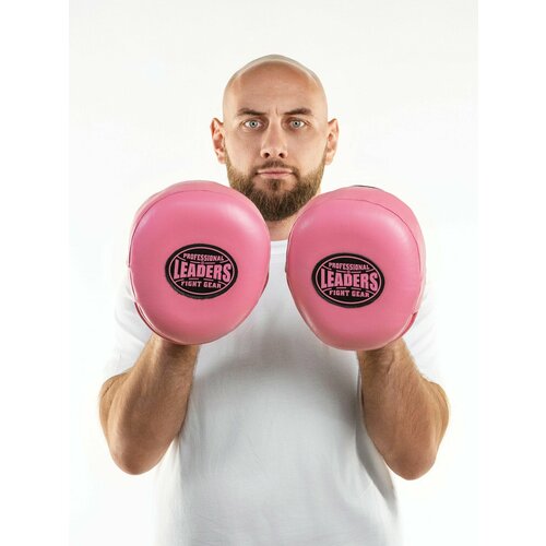 Лапы боксерские LEADERS MID-AIR PINK розовые
