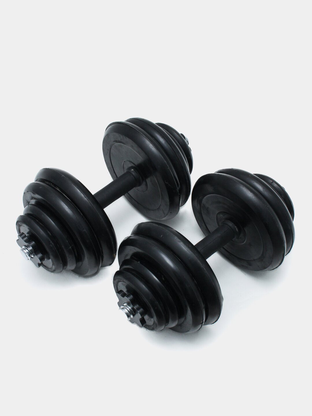 Набор гантелей General Fitness, 10кг, разборные, обрезиненные, с грифом — фото 1