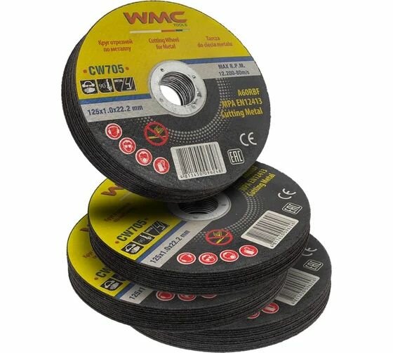Круг отрезной 125x1.0x22.2мм-40шт WMC TOOLS