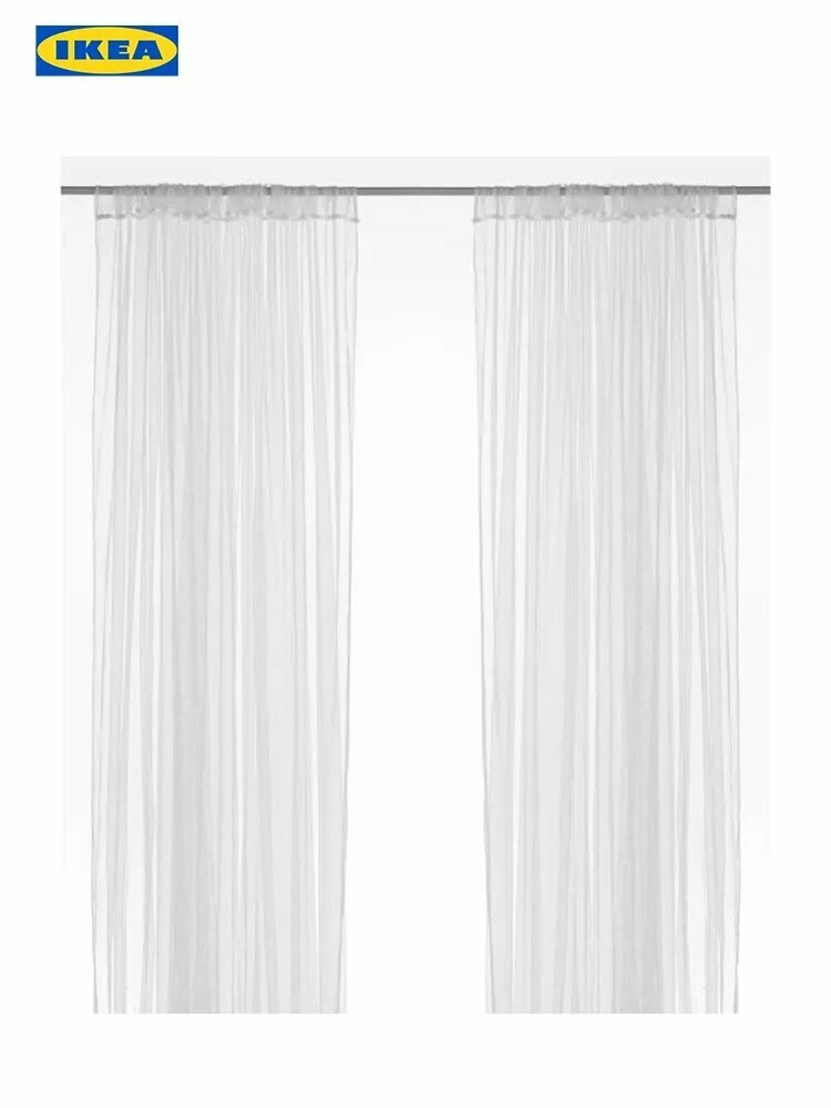 IKEA Тюль 250x280 см крепление Без крепления белый
