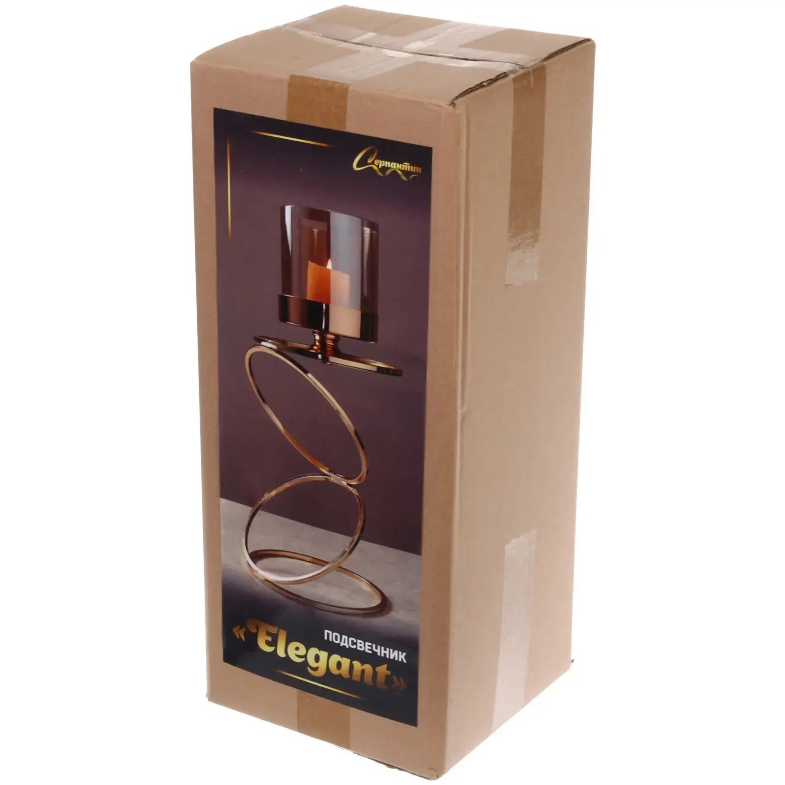 Подсвечник «ELEGANT» 35x14x14 см золото стекло и металл уют и стиль