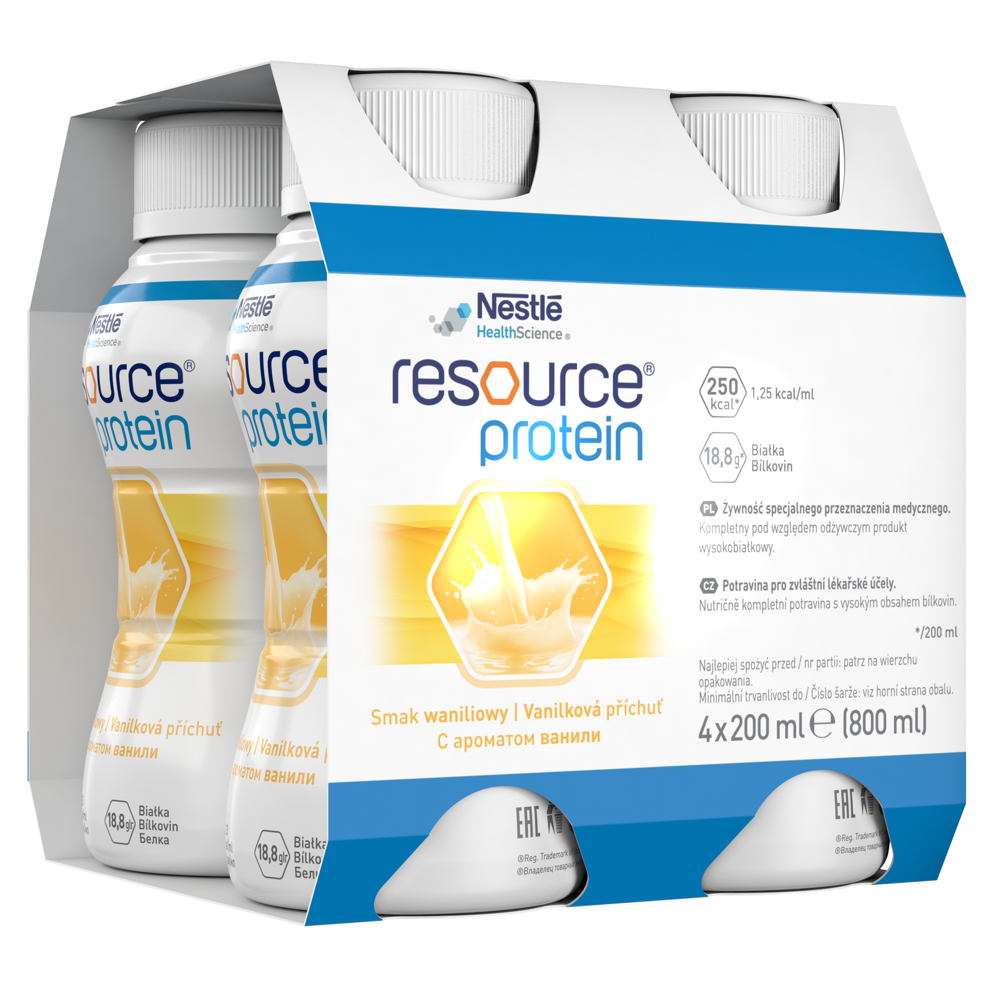 Resource (Nestle) Protein, готовое к употреблению, 200 мл, ваниль, 4 шт.