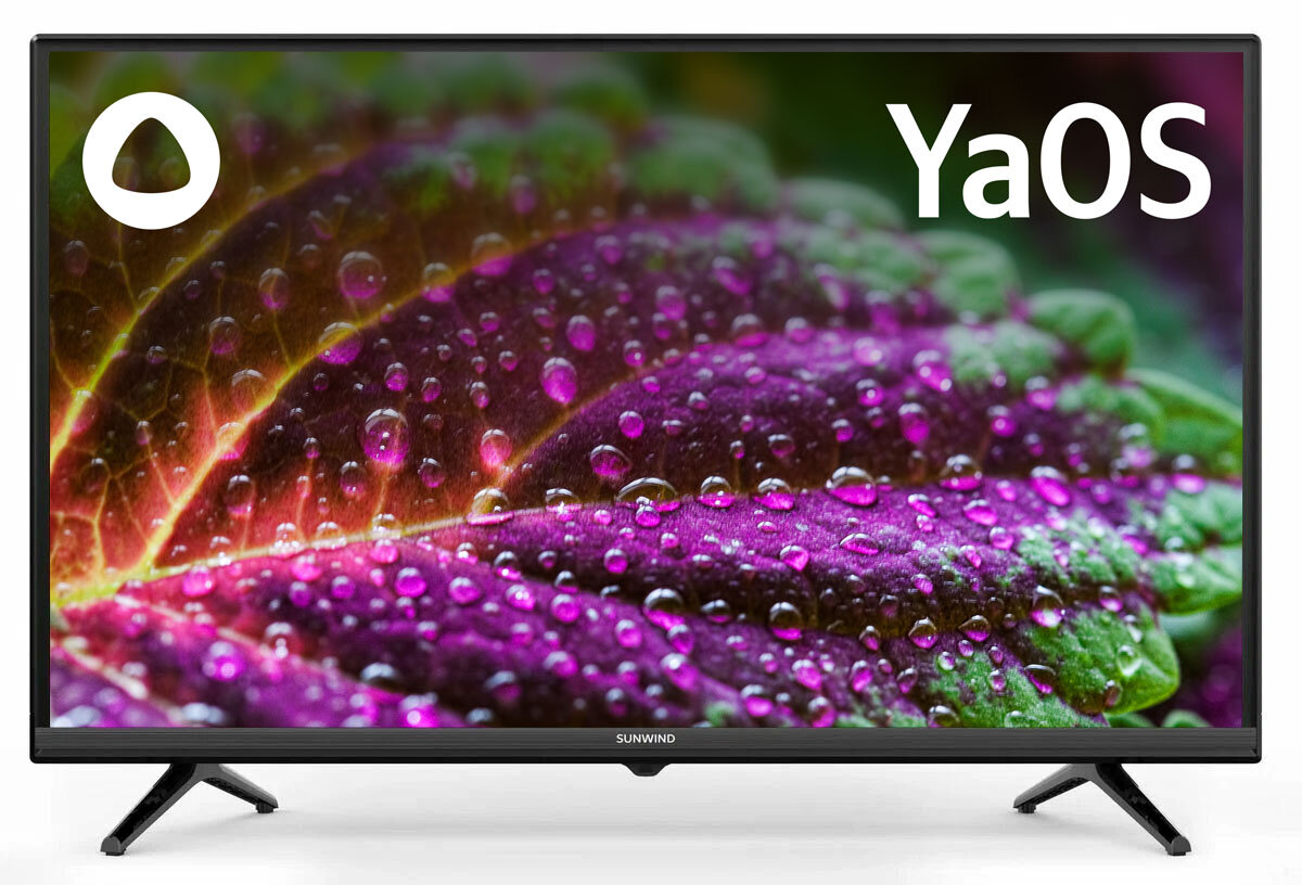 32" Телевизор SunWind SUN-LED32XS305 FULL HD черный смарт ТВ YaOS