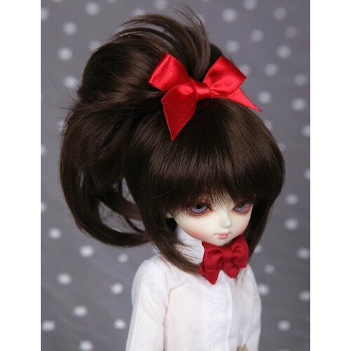 Парик Luts CDW-49 For Honey Delf (С челкой чёрный размер 15-18 см для кукол Латс)