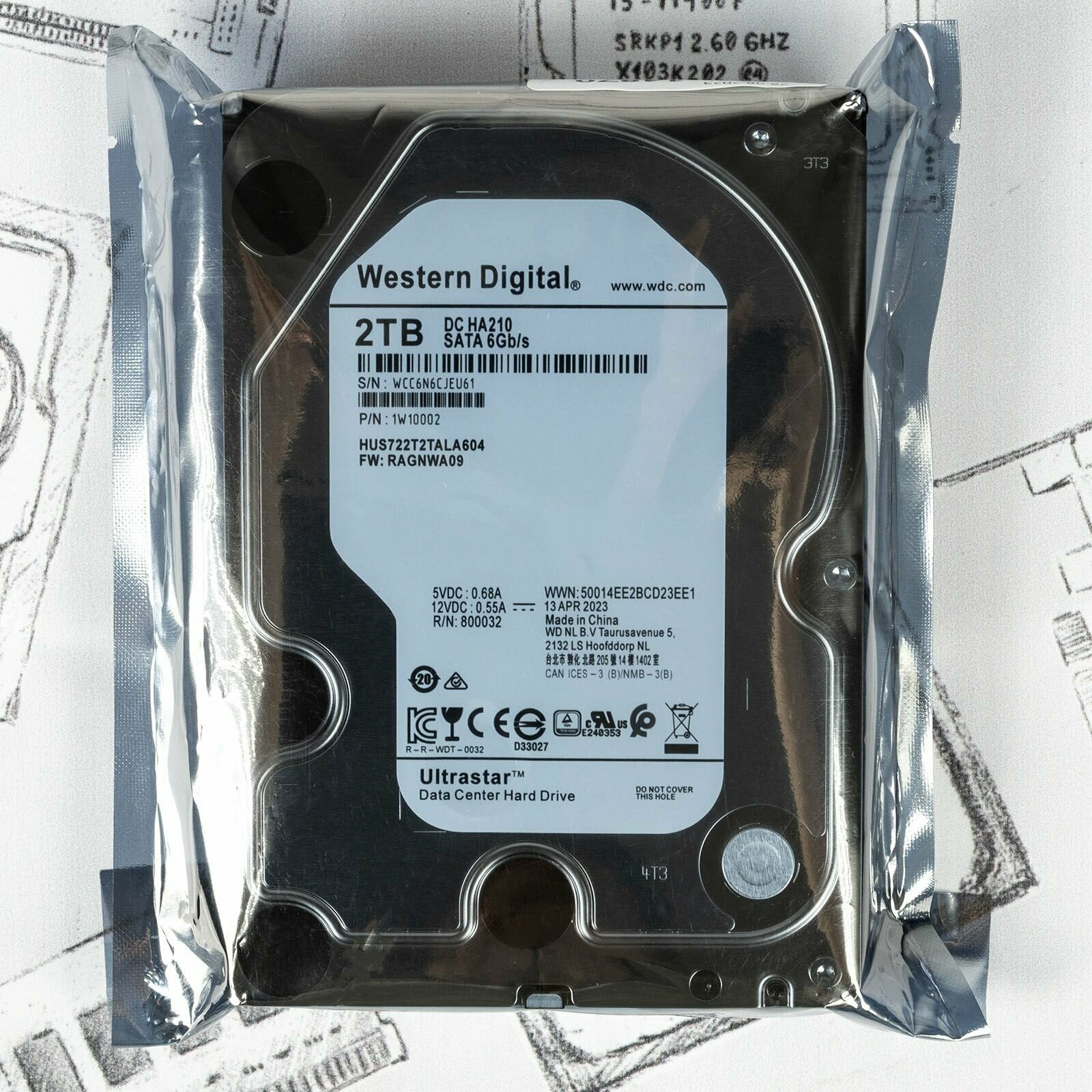 Жесткий диск WD Ultrastar DC HA210 HUS722T2TALA604, 2Тб, HDD, SATA III, 3.5" [1w10002] - фото №14