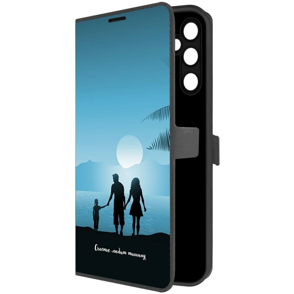 фото Чехол-книжка Krutoff Eco Book для Samsung Galaxy A05s Счастье любит тишину (черный)