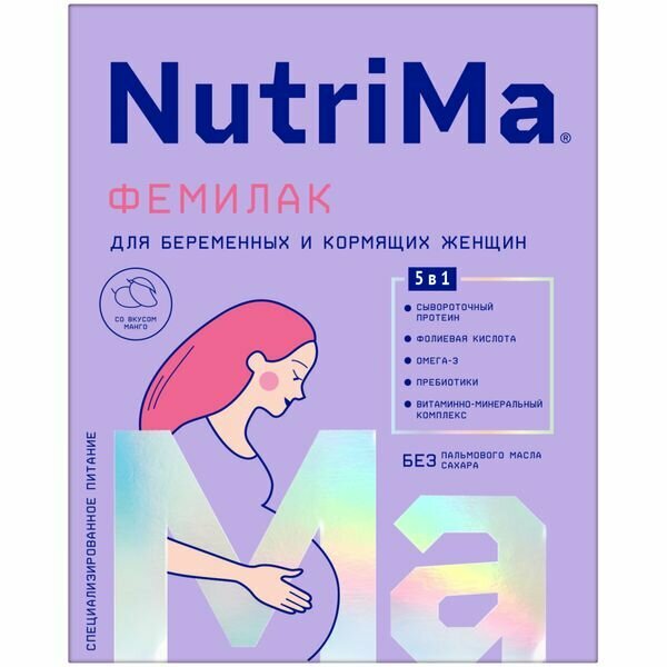 Продукт NutriMa Нутрима Фемилак для беременных и кормящих женщин сухой на молочной основе со вкусом манго 350г