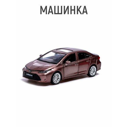 Машина металлическая TOYOTA COROLLA HYBRID, 1:43, инерция, открываются двери, цвет коричневый