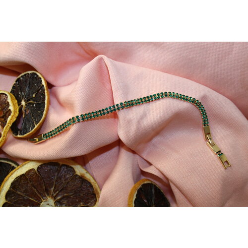 фото Браслет xuping jewelry, кристаллы swarovski, 1 шт., размер 16 см, размер one size, зеленый