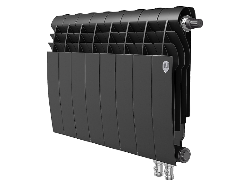фото БиМеталлический радиатор Royal Thermo Biliner Noir Sable 350 VR \ 08 секций \ с нижним правым подключением