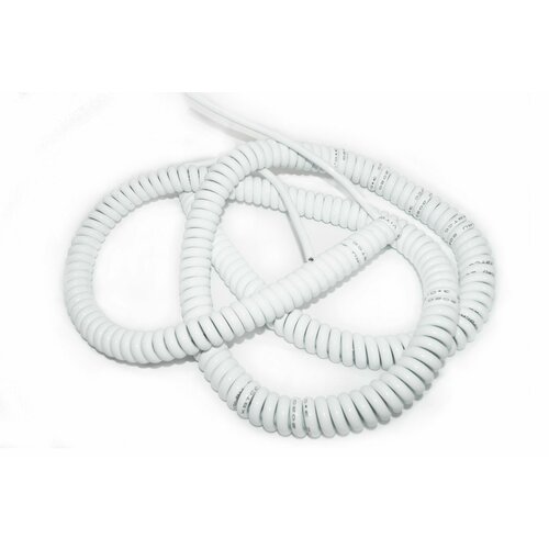 Спиральный кабель полиуретановый 3х0.75/2000-7000мм белый