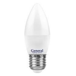 Светодиодная лампа General свеча C37 E27 15W 4500K 4K 35х105 пластик/алюм GLDEN-CF-15-230-E27-4500 661099