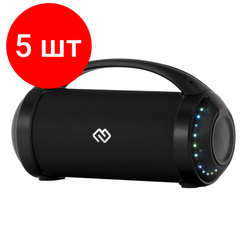 Комплект 5 штук, Колонка порт. Digma S-17 черный 8.5W 1.0 BT/3.5Jack/USB 10м 1500mAh портативная акустика digma s 39 черный