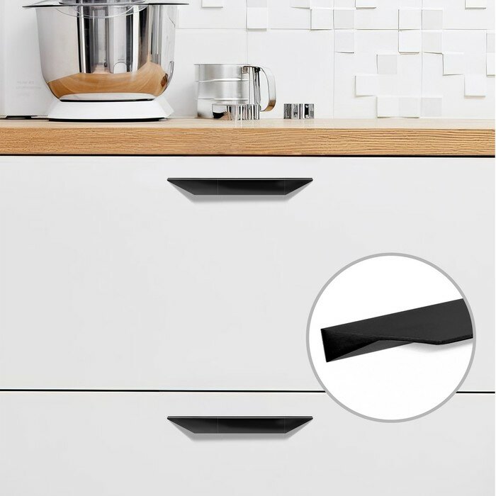 фото Ручка мебельная CAPPIO, м/о=96 мм, длина 150 мм, цвет черный