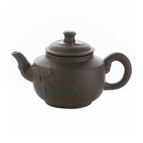 Чайник глиняный темно-коричневый Бамбук, 370 мл