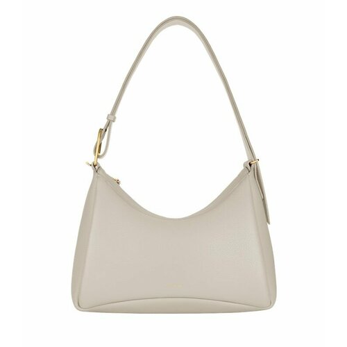 Сумка хобо POLENE, фактура гладкая, серый