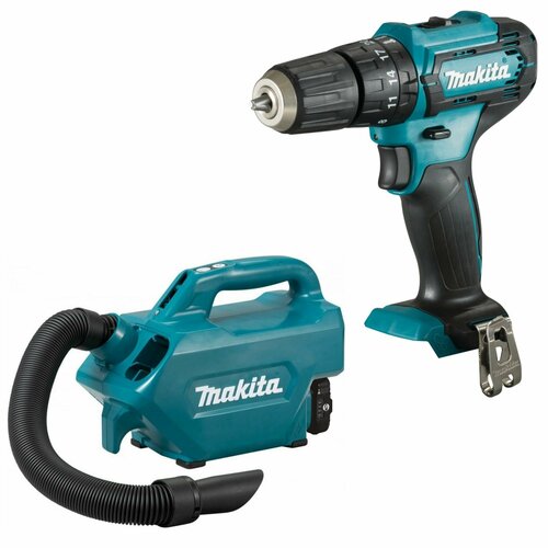 Набор Makita аккумуляторный пылесос CL121DWA аккумуляторная ударная дрель-шуруповерт HP333DZ PT1001 1914600₽