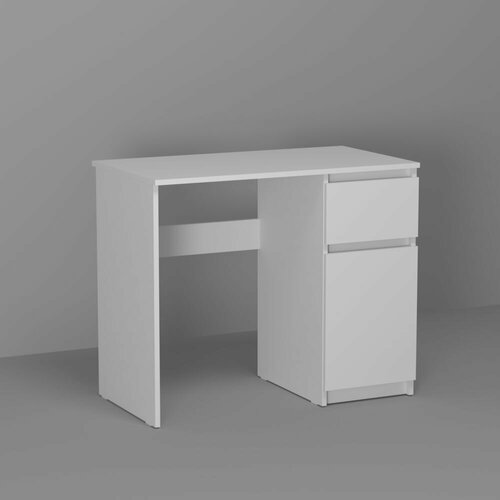 Письменный стол с тумбой и ящиком, 74,5х90х50 см, белый